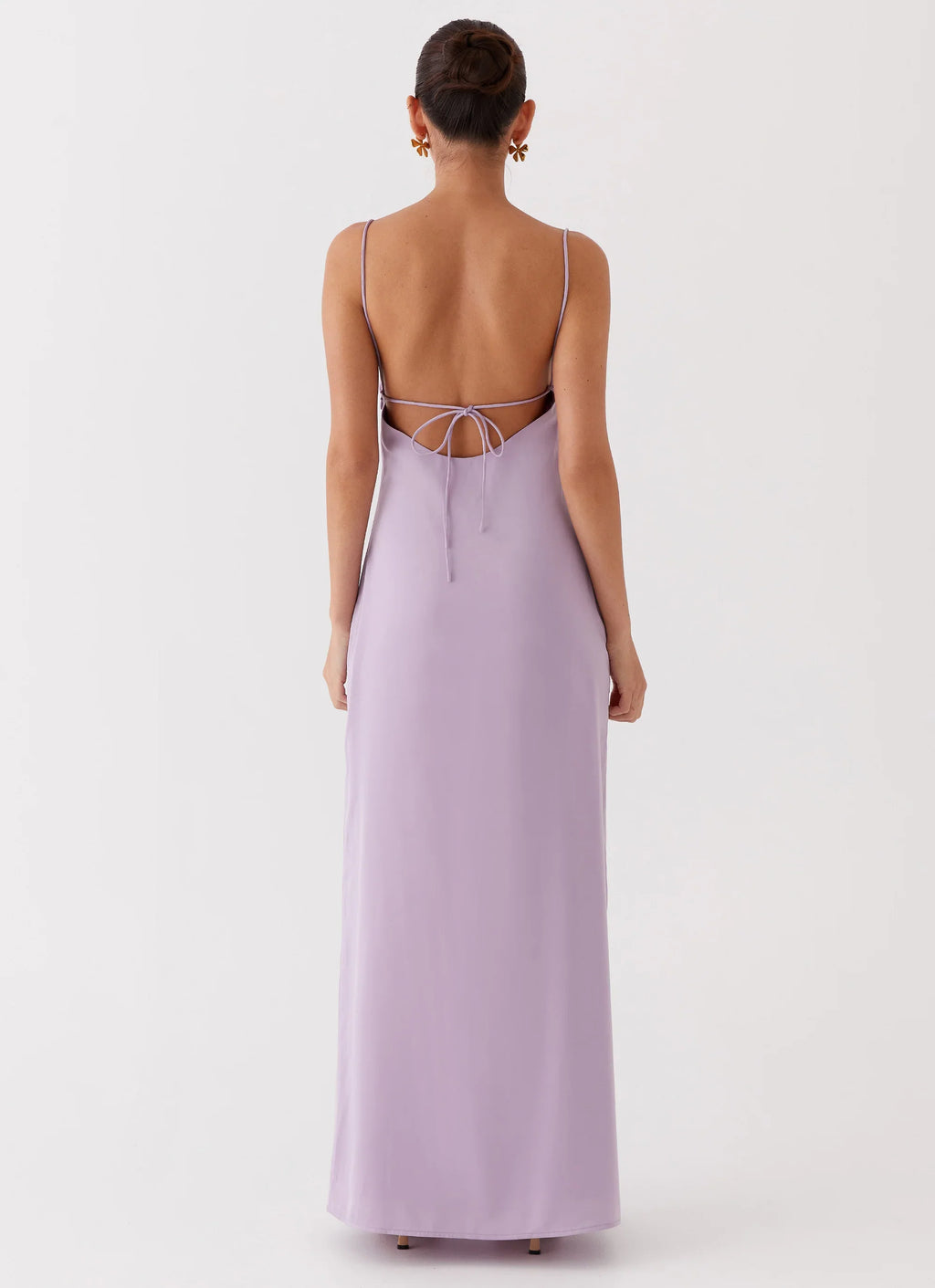 Dream Sight Lace Satin Maxi Dress - Lilac